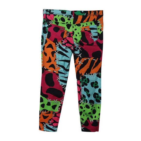 Moschino Illustrated Patchwork Printed Trousers in Multicolor Print Cotton - Picture 4 of 7